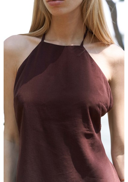 Breagha Bağlamalı Bordo Mini Elbise