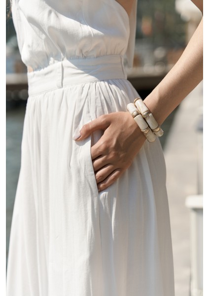 Lios Pencere Detay Ekru Uzun Tulum