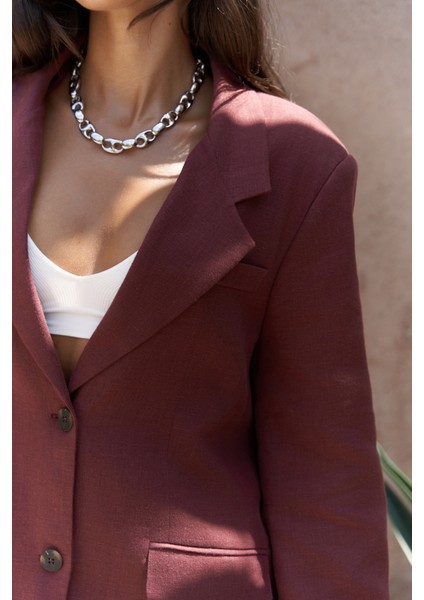 Brenna Bordo Keten Blazer
