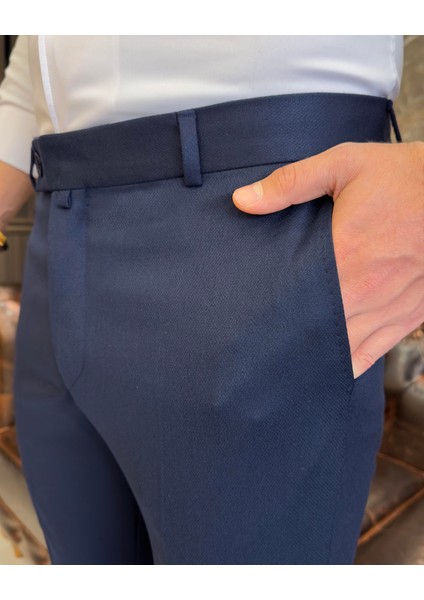 İtalyan kesim slim fit lacivert kumaş pantolon T3486 modelleri