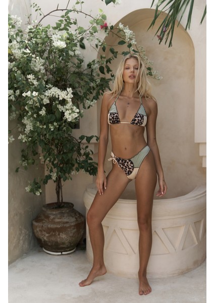 Adira Çift Desen Yeşil Bikini Üstü