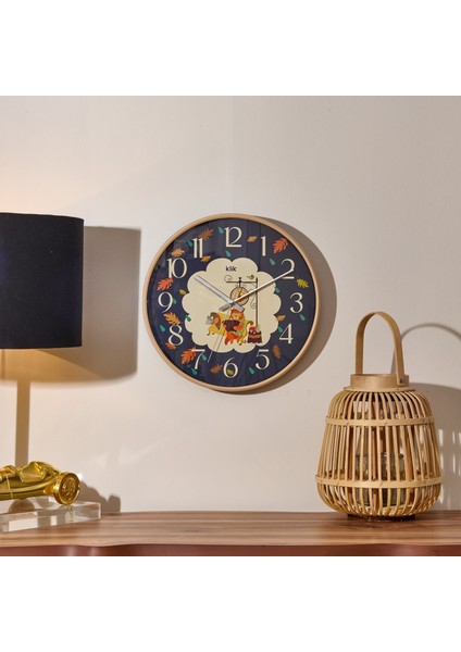 Slim Bilge Çocuk Odası Duvar Saati - Lacivert - 30 cm