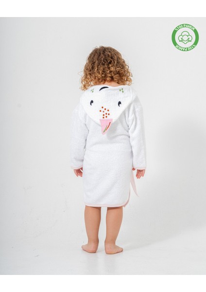 Balinalı Bornoz Beyaz-Pembe