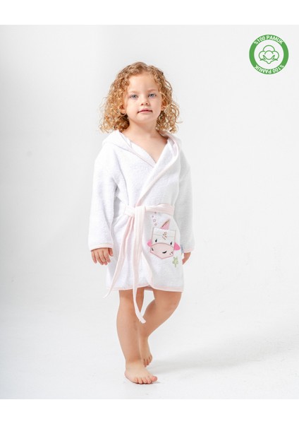 Balinalı Bornoz Beyaz-Pembe fiyatları