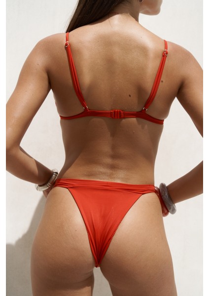 Bagus Kalın Bantlı Brezilyan Kırmızı Bikini Altı