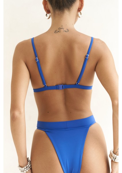 Bagus Kalın Bantlı Brezilyan Mavi Bikini Altı
