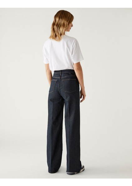 Yüksek Bel Wide Leg Jean Pantolon indirimleri