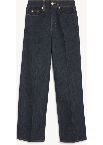 Yüksek Bel Wide Leg Jean Pantolon