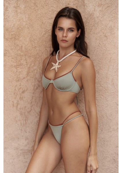 Dharma Renk Bloklu Yeşil Bikini Altı