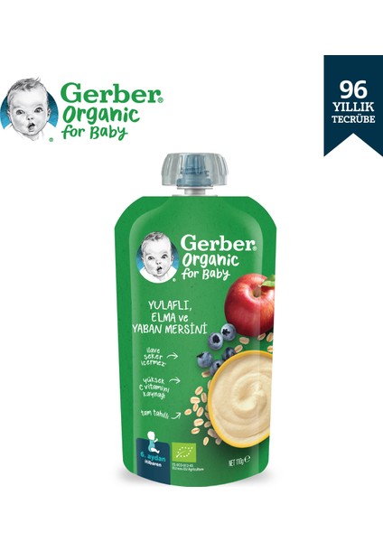 Organik Yulaflı Elma ve Yaban Mersini Püresi 110 gr fiyatları