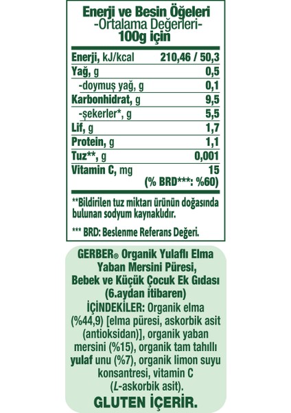 Organik Yulaflı Elma ve Yaban Mersini Püresi 110 gr fırsatları