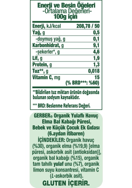 Organik Yulaflı Elma Havuç ve Balkabaklı Püre 110 gr fırsatları
