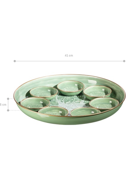 Rosalie 8 Parça Tabak Seti - Soft Yeşil indirimleri