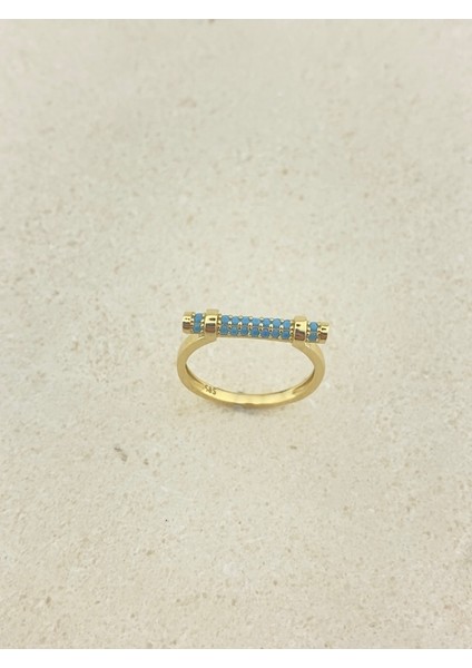 14 Ayar Altın Taşlı Tasarım Çubuk Yüzük modelleri