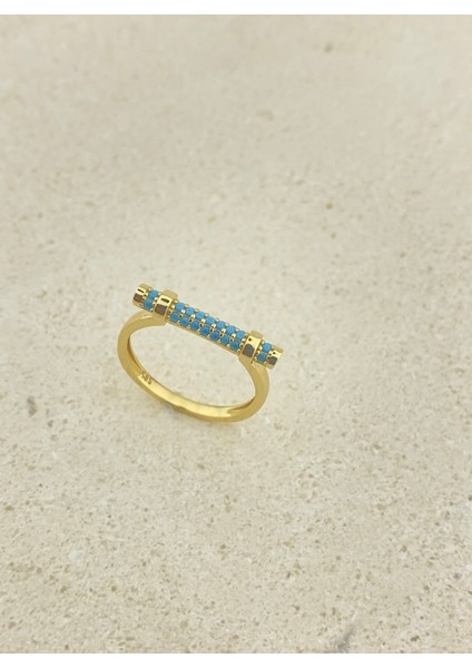 14 Ayar Altın Taşlı Tasarım Çubuk Yüzük indirimleri