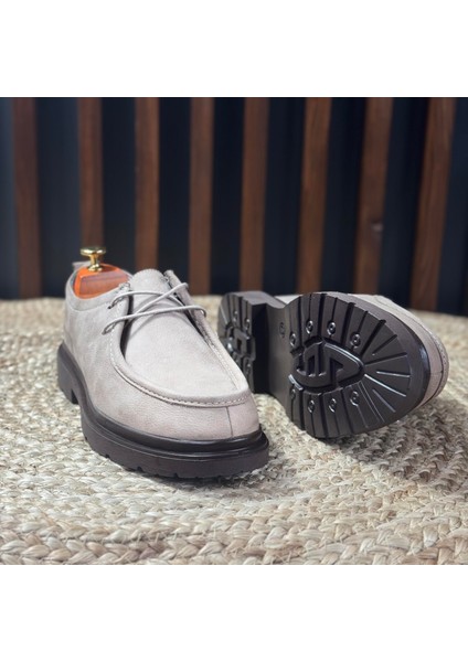 Modern Içi Naturel Deri Dışı Süet Klasik Ayakkabı M1257