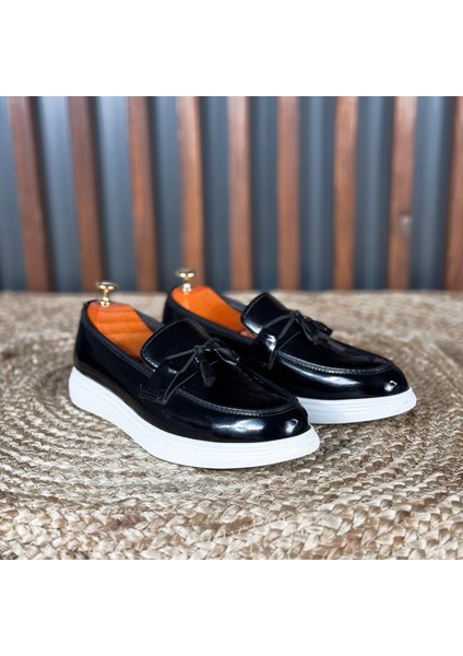 Modern Rugan Klasik Loafer Erkek Ayakkabı M1317 fırsatları