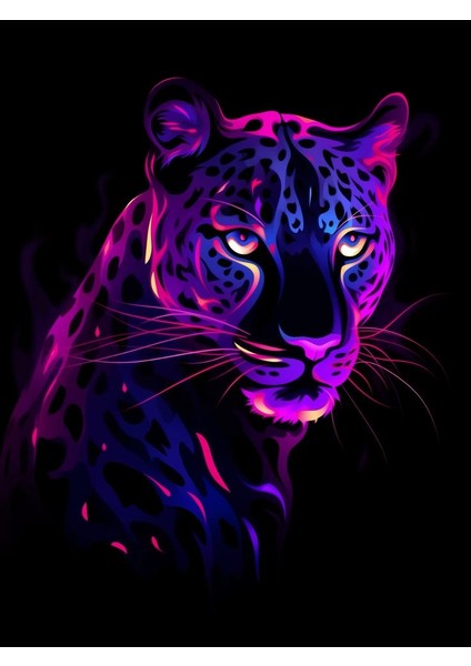 Neon Desenli Leopar Kanvas Tablo Ev Duvar Salon Ofis Dükkan Hediyelik Dekarasyon Süsü fiyatları