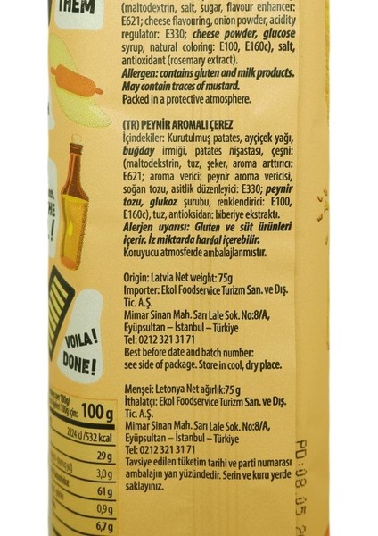 Peynirli Cips 75 gr modelleri