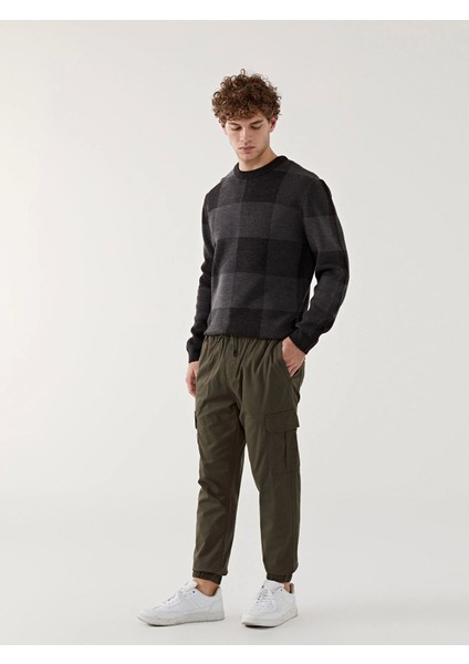 Xsıde Haki Standart Kalıp Gabardin Erkek Jogger Pantolon