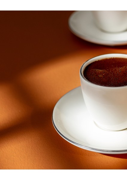 Navarre 6 Kişilik 12 Parça Kahve Fincan Takımı - Beyaz/silver - 85 ml modelleri