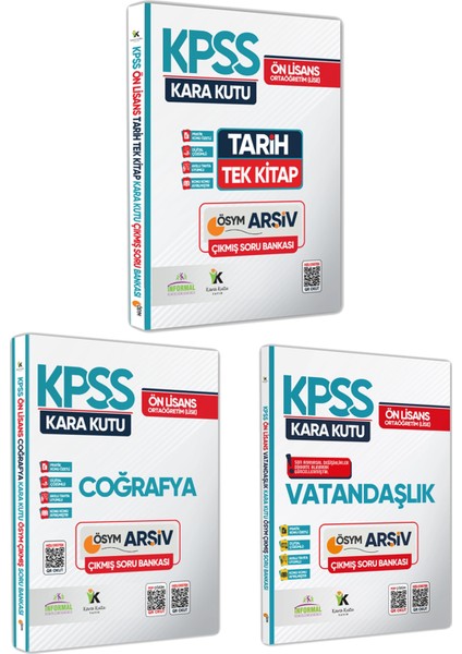 Kpss Önlisans/ortaöğretim Kara Kutu Genel Kültür Tekli Kitap Set Çıkmış Soru Bankası Dijital Çözümlü