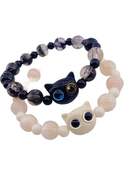 Tatlı ve Havalı Kedi Boncuklu Bilezik Unisex Çift Bileziği Ins (Yurt Dışından) fiyatları