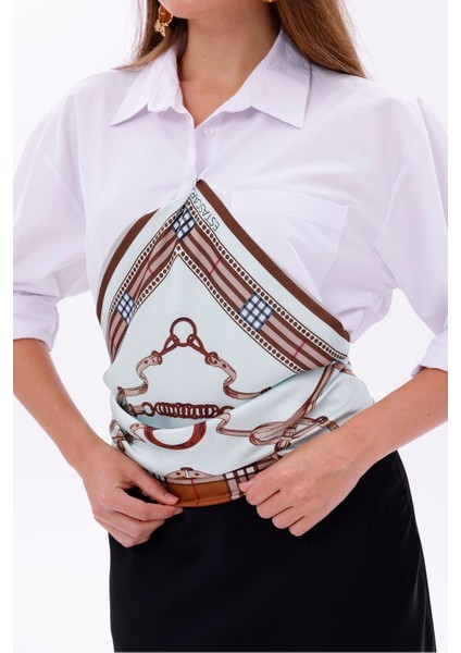 Kraliyet Deseni Model Fular Bandana Şal Estascarf 70X70 cm