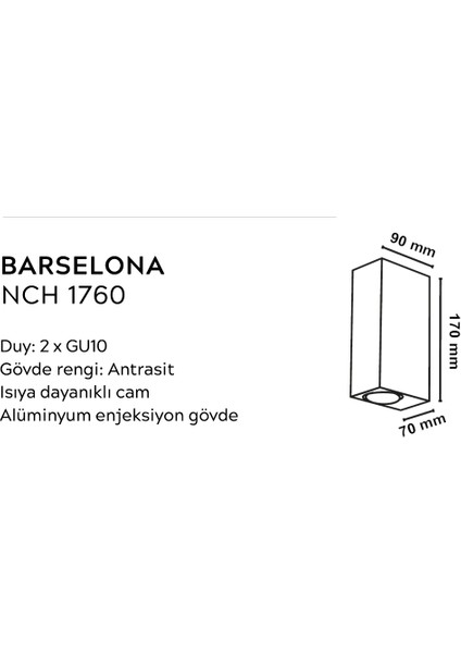 Barselona Klasik Dış Mekan Aplik – Antrasit 2×GU10’LU Duvar Feneri fiyatları