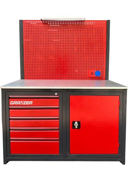 1.30 Metre 5 Çekmeceli 1 Dolaplı Takım Tezgahı