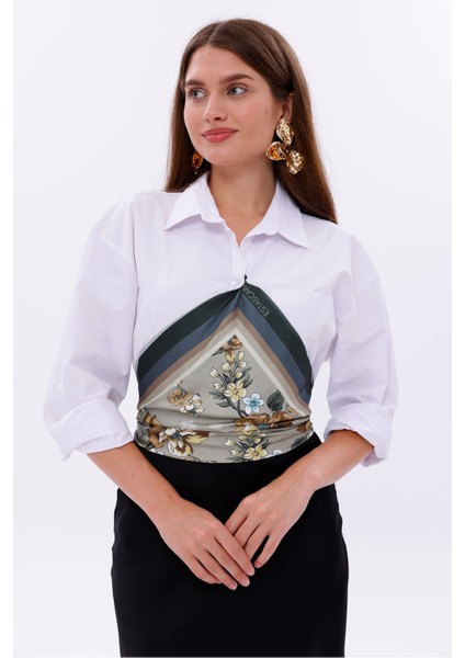 Zarif Yasemin Model Fular Bandana Şal Estascarf 70X70 cm