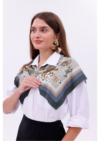Zarif Yasemin Model Fular Bandana Şal Estascarf 70X70 cm