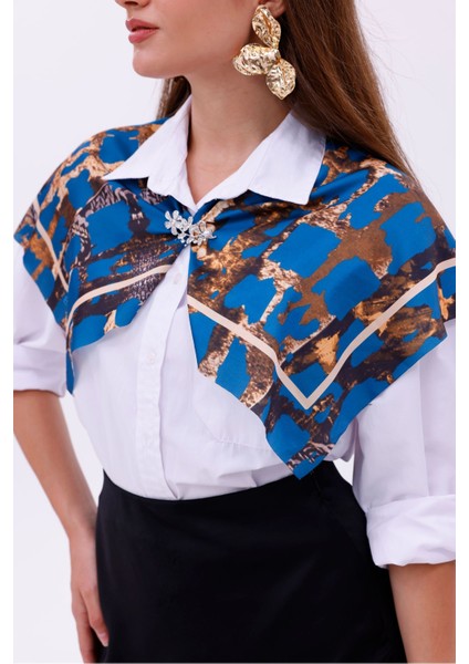 Gece Leoparı Model Fular Bandana Şal Estascarf 70X70 cm modelleri