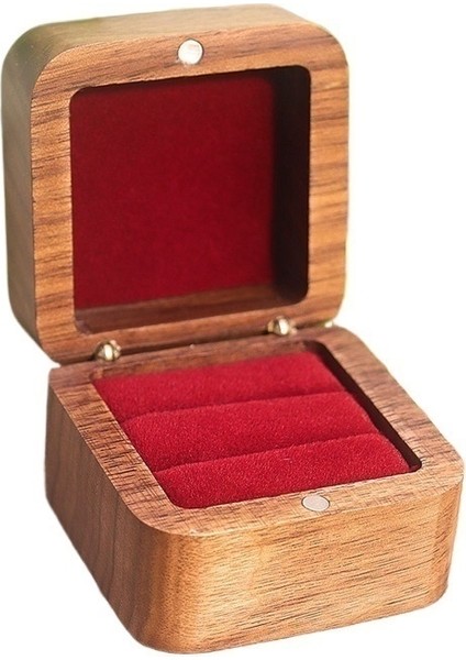 Yüzük Çifti Nişan Yüzüğü Kutusu Siyah Ceviz Çift Yüzük Kutusu (Yurt Dışından)