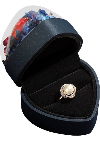 Sevgililer Günü Kalp Şeklinde Korunmuş Çiçek Mücevher Kutusu Yüzük Saklama Kutusu (Yurt Dışından) modelleri