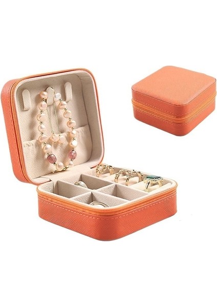 Deri Kare Yüzük Saklama Kutusu Mücevher Kutusu (Yurt Dışından)