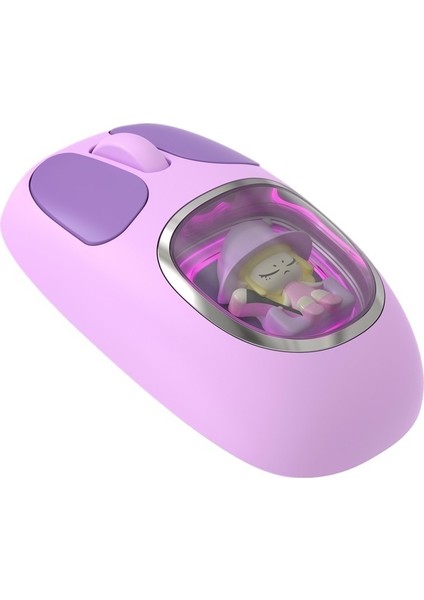 Sevimli Bebek Yaratıcı Bluetooth Çift Modlu USB Kablosuz Sessiz Işıklı Fare (Yurt Dışından)