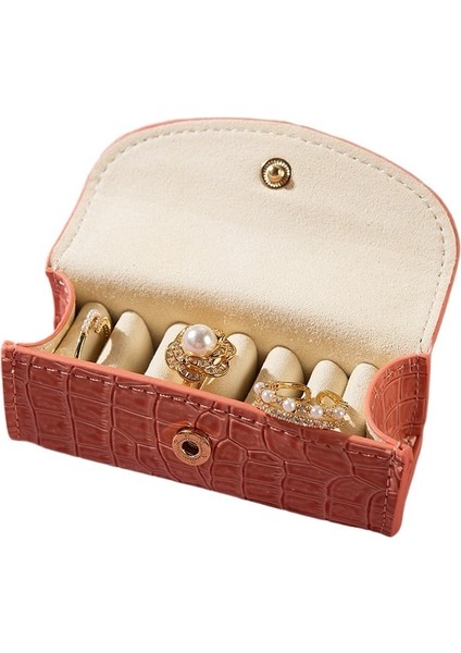 Timsah Desenli Yüzük Kutusu Kolye Küpe Mücevher Kutusu Taşınabilir Teklif Yüzük Kutusu (Yurt Dışından)