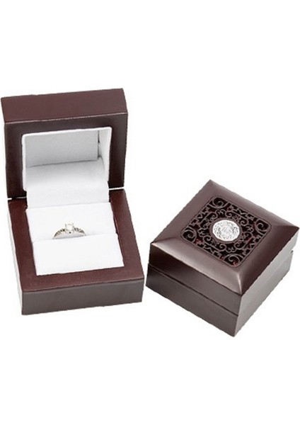 Içi Boş Desenli Yüzük Kutusu Çift Teklif Yüzüğü Kutusu (Yurt Dışından)