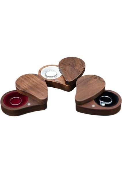 Siyah Ceviz Ahşap Yüzük Kutusu Yüzük Küpe Mücevher Kutusu Nişan Yüzüğü Kutusu (Yurt Dışından) modelleri