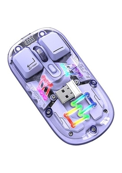 Viper Çift Katlı Fare Rgb Yayan 2.4g Kablosuz Bluetooth Şeffaf Oyun Bilgisayar Ofis Fare (Yurt Dışından) modelleri