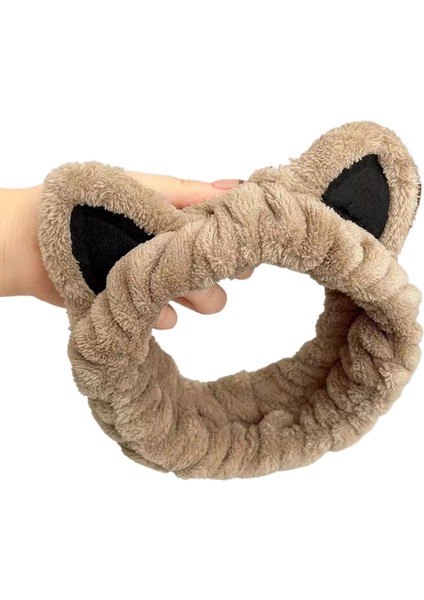 Kedi Kulakları Kadın Yüz Yıkama Maskesi Kafa Bandı Yıkama Kaymaz Saç Bandı (Yurt Dışından)