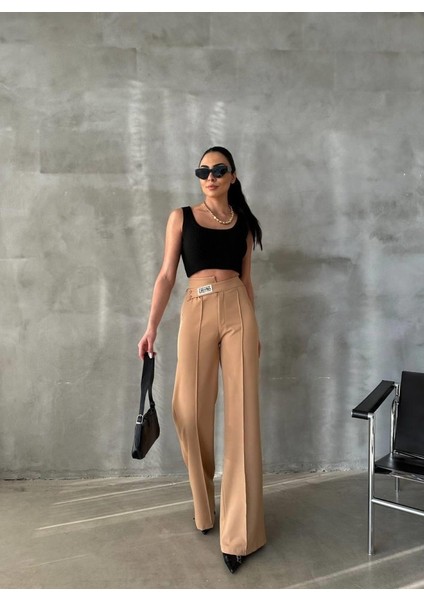 Ipeksi Dreams Etiketli Palazzo Pantolon - Bej