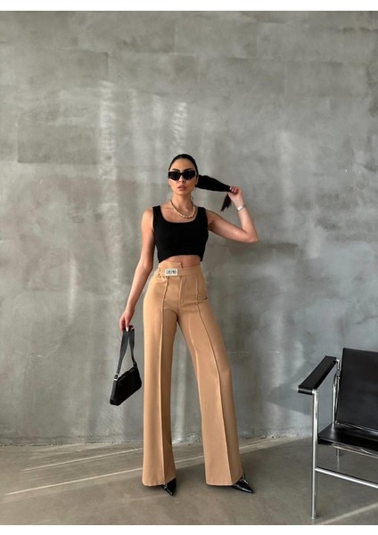 Ipeksi Dreams Etiketli Palazzo Pantolon - Bej modelleri