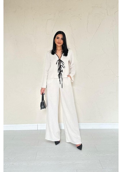 Ipeksi Bej Fiyonklu Keten Takım fiyatları