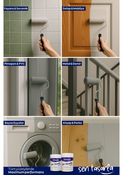 Tüm Yüzeyler Için Su Bazlı Hibrit Yenileme Boyası Dıy-Dolap-Ahşap-Mobilya-Kapı-Beyaz Eşya-Fayans 1lt modelleri