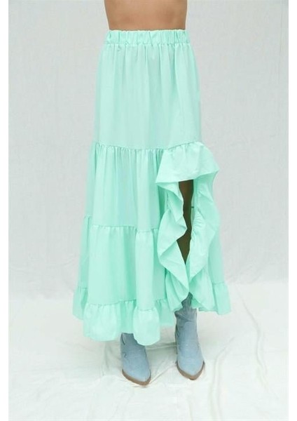 Ipeksi Audrey Fıfrlı Yırtmaç Detay Etek 4037 fiyatları