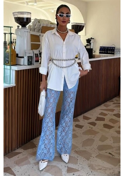 Ipeksi Içi Astarlı Dantel Pantolon 0081