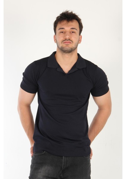 Açma Yaka Triko T-Shirt