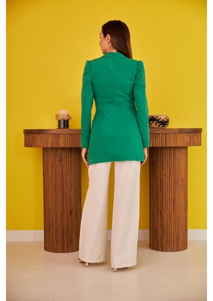 Ipeksi Yeşil Blazer Düğmeli Ceket